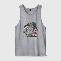 Майка мужская хлопок Хэллоуин зомби, цвет: меланж