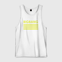 Майка мужская хлопок Big bang с желтыми полосами, цвет: белый