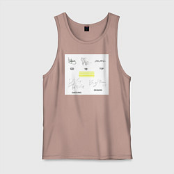 Майка мужская хлопок Big bang подписи участников, цвет: пыльно-розовый