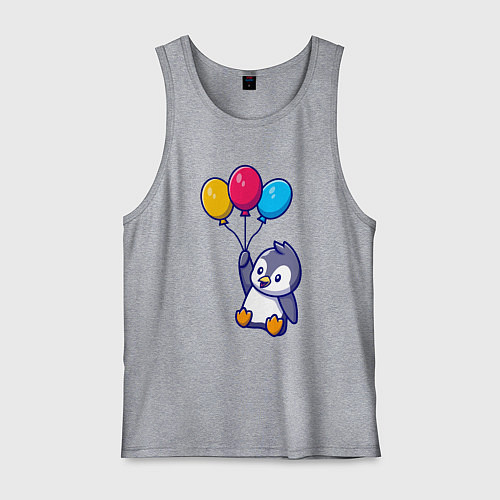 Мужская майка Пингвин с шариками / Меланж – фото 1