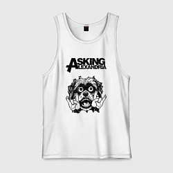 Майка мужская хлопок Asking Alexandria - rock dog, цвет: белый