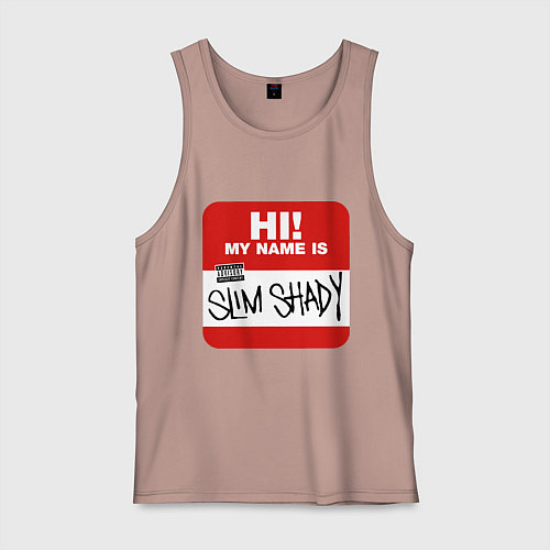 Мужская майка Eminem - slim shady sticker / Пыльно-розовый – фото 1