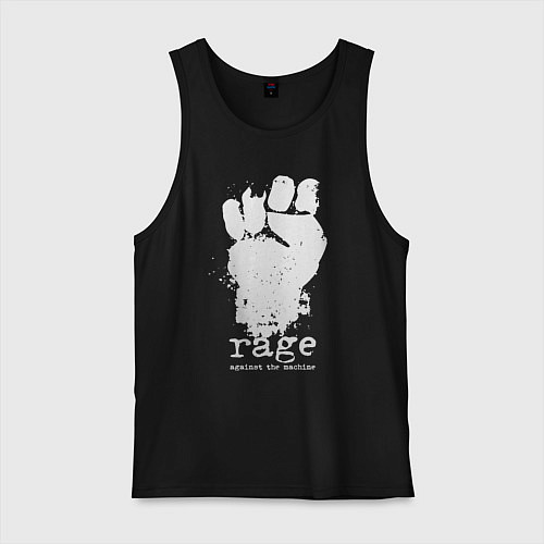 Мужская майка RATM - white fist / Черный – фото 1