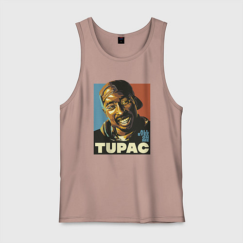Мужская майка Tupac - all eyez on me / Пыльно-розовый – фото 1