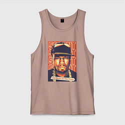 Майка мужская хлопок 50 cent get rich, цвет: пыльно-розовый