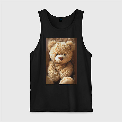 Мужская майка Игрушечный большой медвежонок / Черный – фото 1