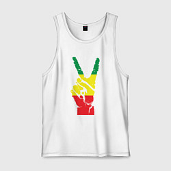Майка мужская хлопок Jamaica peace, цвет: белый
