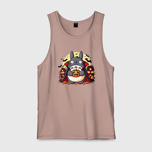 Мужская майка Вампир Тоторо - хэллоуин / Пыльно-розовый – фото 1