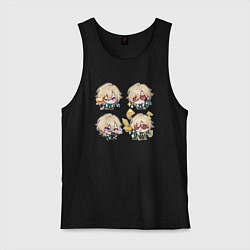 Майка мужская хлопок Авантюрин стикеры, цвет: черный