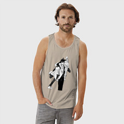 Майка мужская хлопок Человек-бензопила Аки Хаякава Пауэр, цвет: миндальный — фото 2