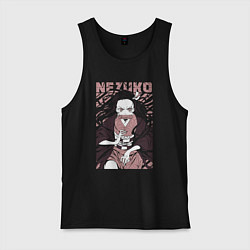 Майка мужская хлопок Nezuko black total cost, цвет: черный