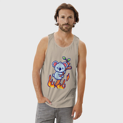 Мужская майка Пожар у коалы / Миндальный – фото 3