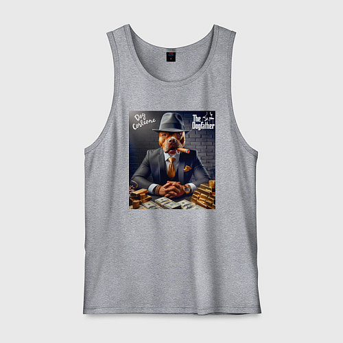 Мужская майка Dog Corleone - ai art fantasy / Меланж – фото 1