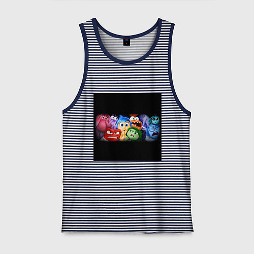 Мужская майка Все эмоции мультфильм головоломка / Синяя тельняшка – фото 1