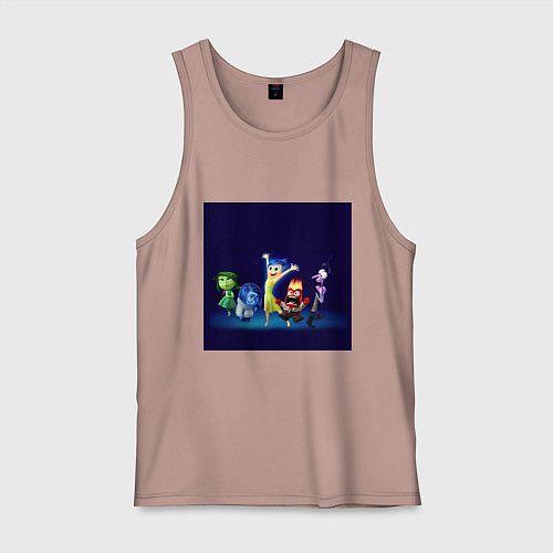 Мужская майка Все эмоции персонажи мультфильм головоломка / Пыльно-розовый – фото 1