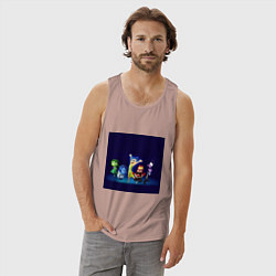 Майка мужская хлопок Все эмоции персонажи мультфильм головоломка, цвет: пыльно-розовый — фото 2