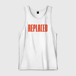 Майка мужская хлопок Replaced logo, цвет: белый