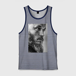 Майка мужская хлопок Рагнар: воин севера, цвет: синяя тельняшка