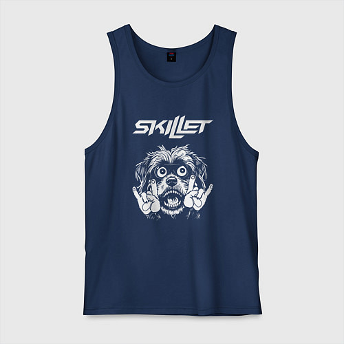Мужская майка Skillet rock dog / Тёмно-синий – фото 1