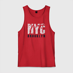 Майка мужская хлопок NYC - Brooklyn, цвет: красный
