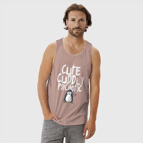 Мужская майка Милый симпатичный психопат / Пыльно-розовый – фото 3