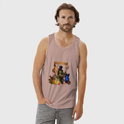 Майка мужская хлопок Капитолий - Сэр Троглодит, цвет: пыльно-розовый — фото 2