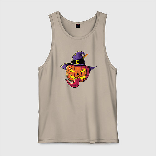 Мужская майка Тыква с языком / Миндальный – фото 1