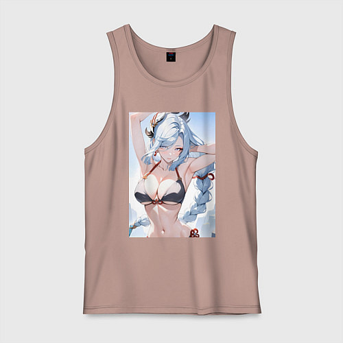 Мужская майка Геншин Шэнь Хэ купальник / Пыльно-розовый – фото 1