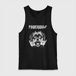 Майка мужская хлопок Powerwolf rock dog, цвет: черный