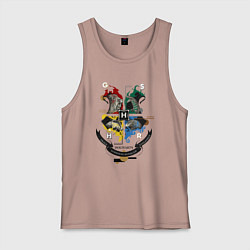 Майка мужская хлопок Hogwarts School of Witchcraft and Wizardry, цвет: пыльно-розовый