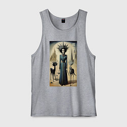 Майка мужская хлопок Ведьма с похожей планеты - готика, цвет: меланж