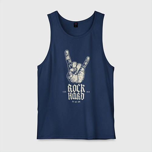 Мужская майка Тяжёлый рок не остановить / Тёмно-синий – фото 1