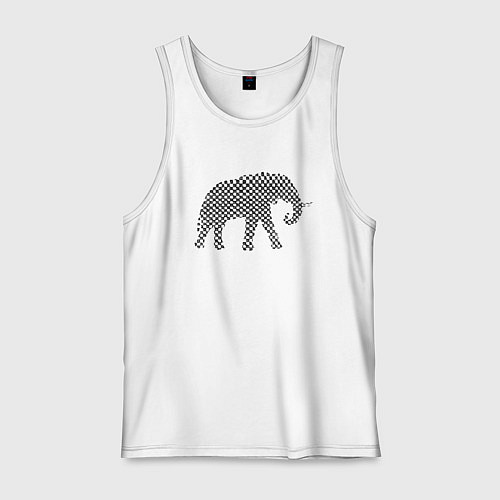 Мужская майка Слон в шашечку графика / Белый – фото 1