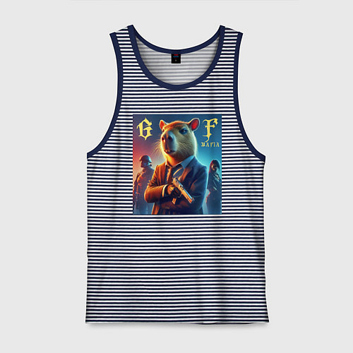 Мужская майка Capy godfather - the mafia is immortal / Синяя тельняшка – фото 1