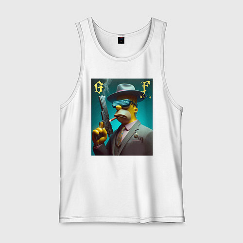 Мужская майка Homer Simpson with pistol - godfather / Белый – фото 1