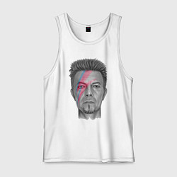 Майка мужская хлопок David Bowie rock singer, цвет: белый