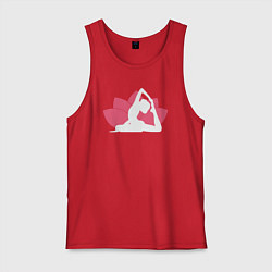 Майка мужская хлопок Йога лотос, цвет: красный