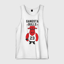 Майка мужская хлопок Gangsta Bulls 23, цвет: белый