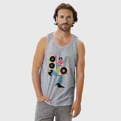 Майка мужская хлопок Профессия диджей, цвет: меланж — фото 2