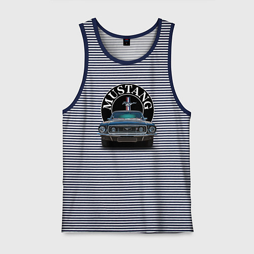 Мужская майка Форд Мустанг 1964-1973 годов / Синяя тельняшка – фото 1