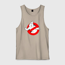 Майка мужская хлопок Ghostbusters logo, цвет: миндальный
