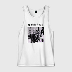 Майка мужская хлопок Radiohead rock band, цвет: белый