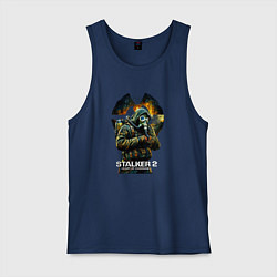 Майка мужская хлопок Stalker 2 heart of chornobyl, цвет: тёмно-синий