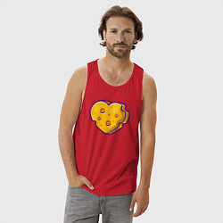 Майка мужская хлопок Сырная любовь, цвет: красный — фото 2