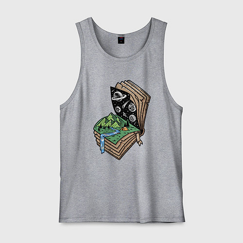 Мужская майка Книга приключений / Меланж – фото 1