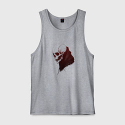 Майка мужская хлопок Череп с острыми клыками, цвет: меланж