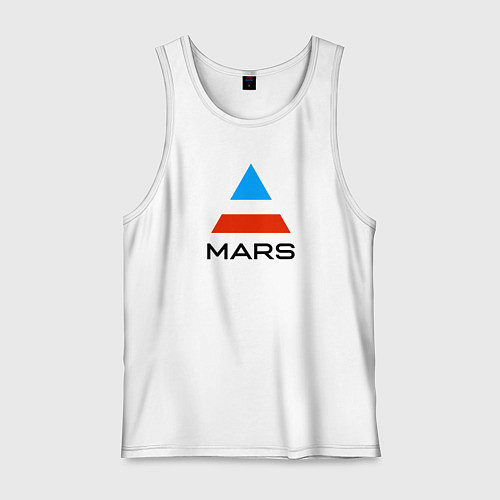 Мужская майка Сине-красный логотип 30 Seconds to Mars / Белый – фото 1