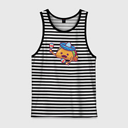 Майка мужская хлопок Мексиканский такос, цвет: черная тельняшка