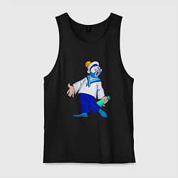 Майка мужская хлопок Морячок, цвет: черный