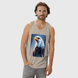 Майка мужская хлопок Грациозный орел, цвет: миндальный — фото 2